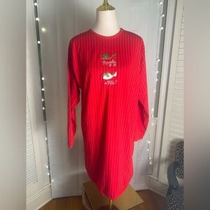 Vintage Y2K rele.vant products Naughty or Nice Christmas Nightshirt Red One Size